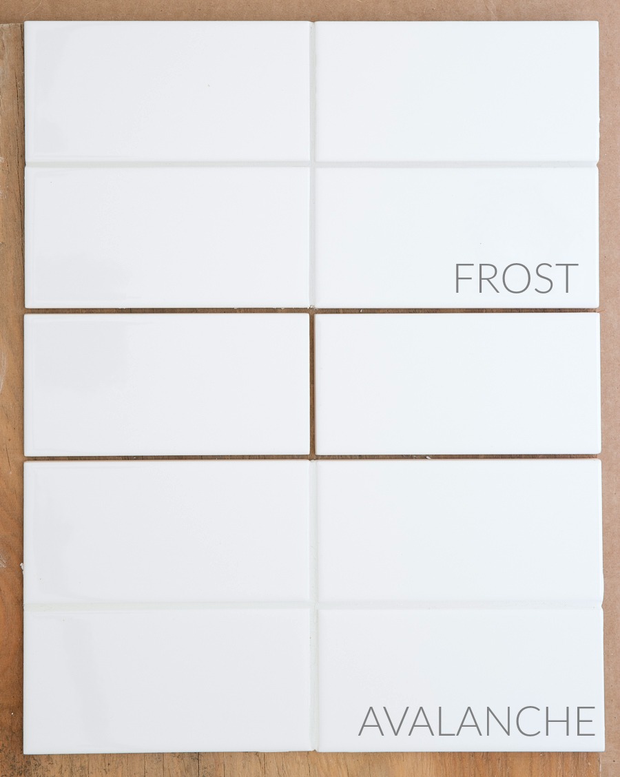 Light gray versus white grout on white subway tiles - Mapei Frost vs. Avalanche