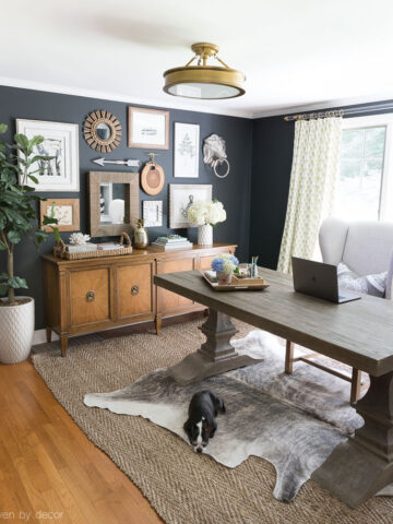 Great tip for cleaning and conditioning wood furniture like this vintage wood console!