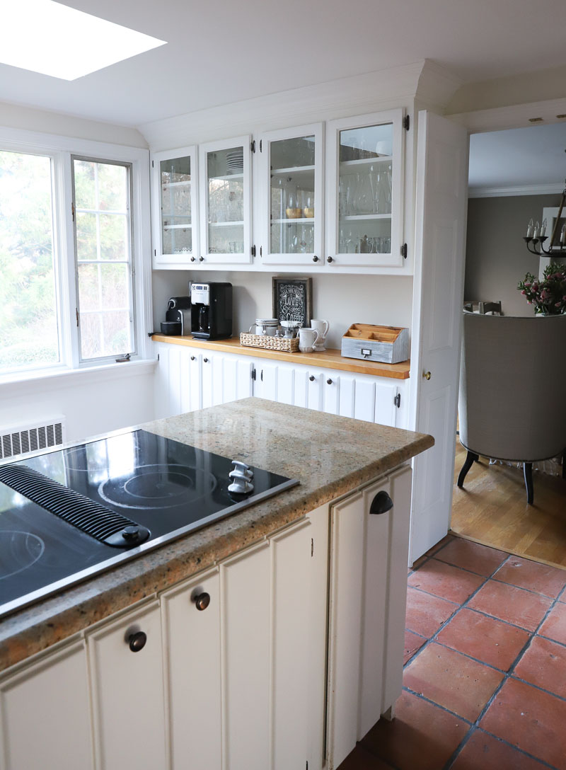 The old cabinetry in the corner of our kitchen