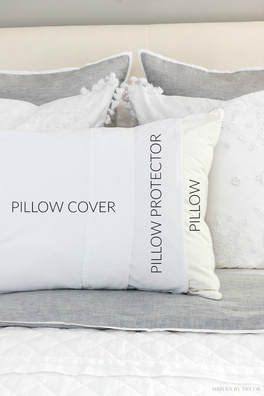 So many great guest bedding tips in this post - love the idea of using zippered pillow protectors!