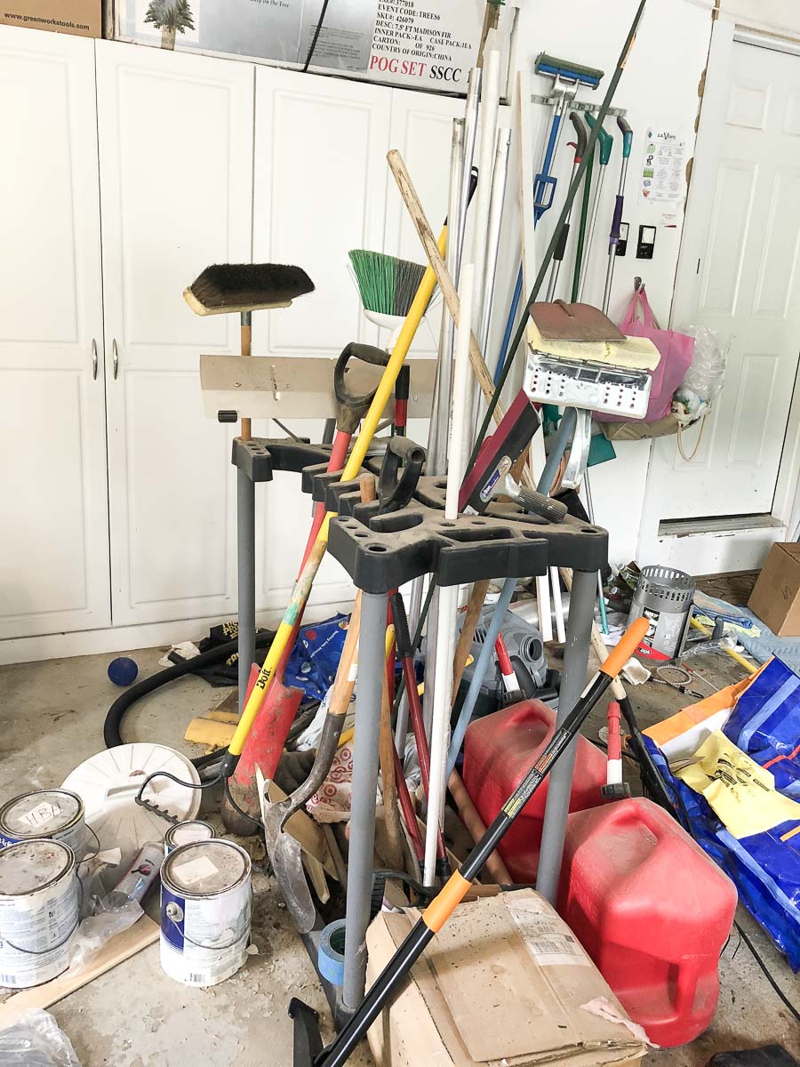 We were able to diss this old freestanding tool rack and find a new, organized garage solution for them!