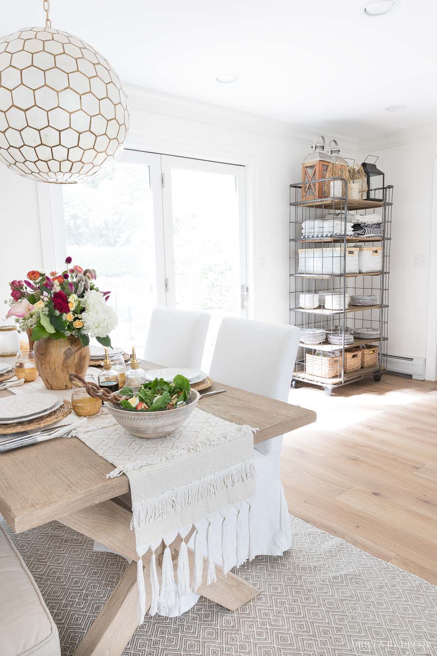 Our rolling bakers rack is perfect for adding storage space to our kitchen!