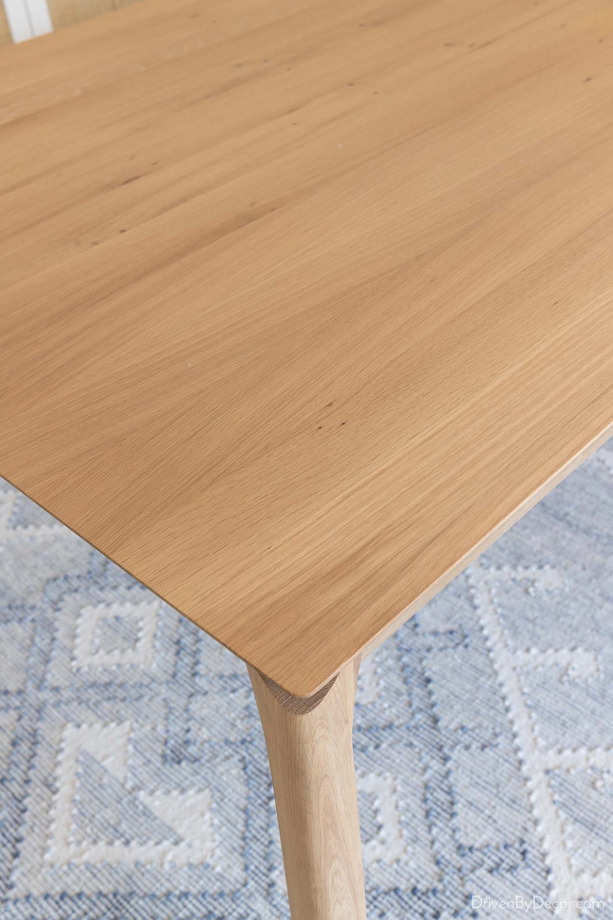 The finish of our oak dining table