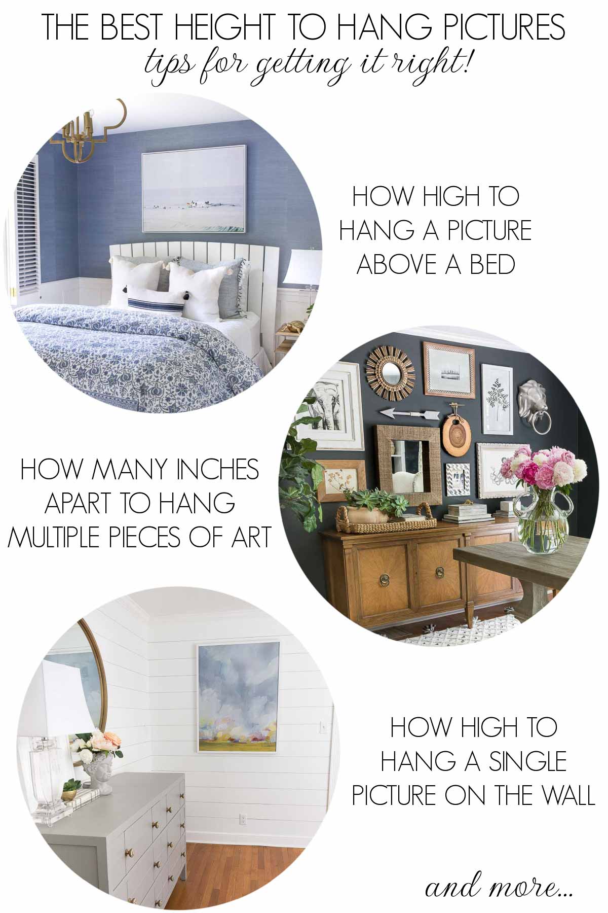 Height to store hang pictures