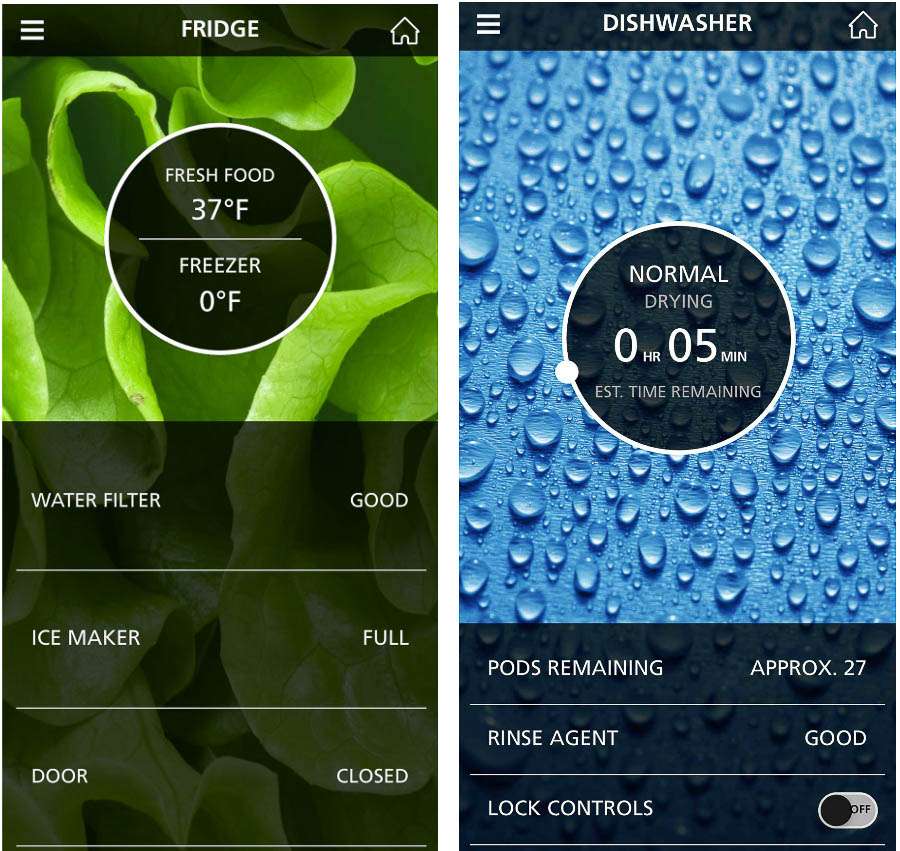 Monogram's Wifi Connect features gives you app alerts about your appliances, including your refrigerator and dishwasher!