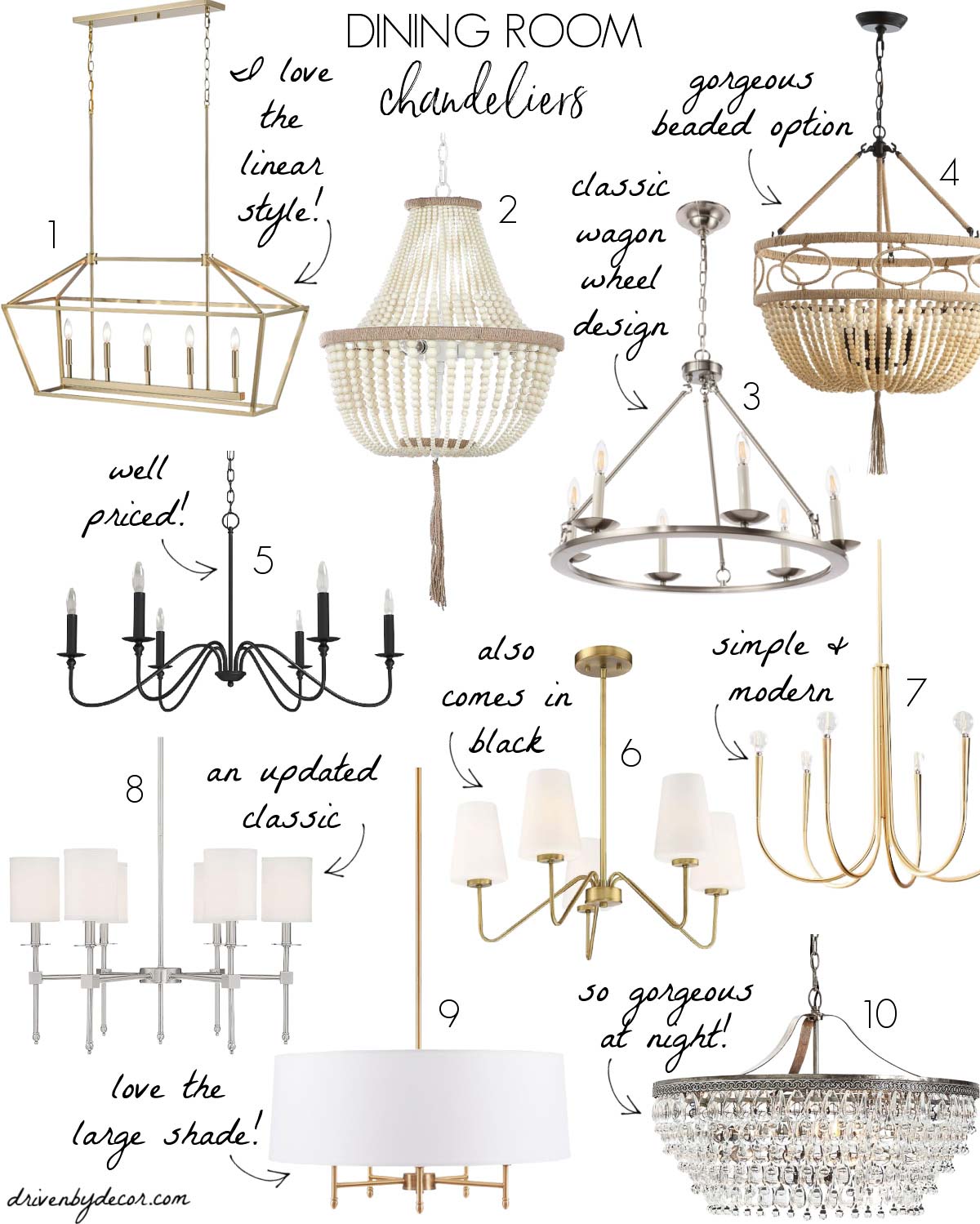 Dining room chandeliers - my favorites!