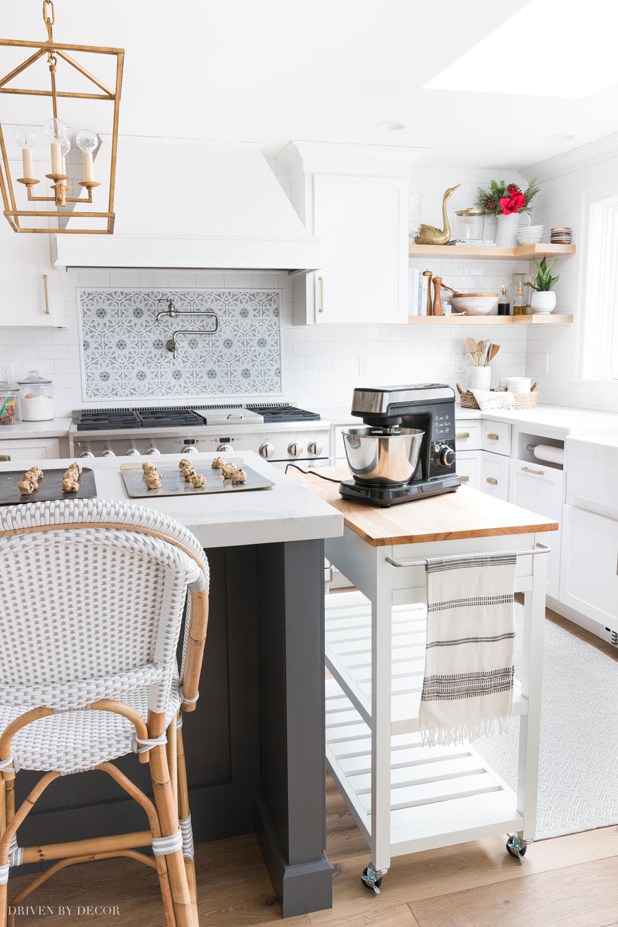 A kitchen cart is perfect for adding some extra food prep space when you're short on countertop space!