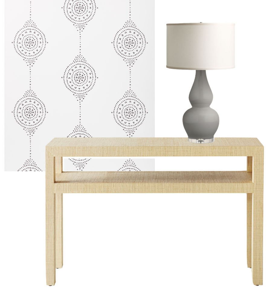 Plans for our foyer makeover - new console, lamp, and wallpaper!
