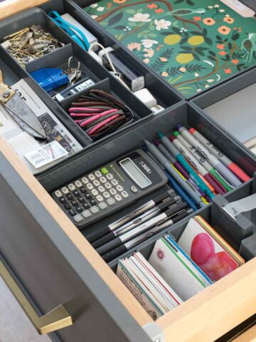 Hidden kitchen command center drawer