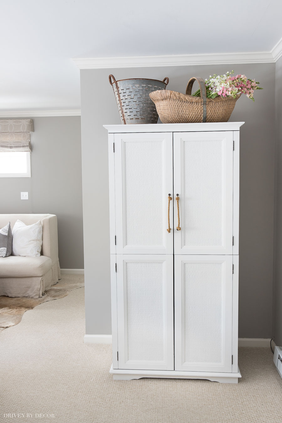 Such a great idea if you don't have a closet - turn an old TV cabinet into a clothing armoire!