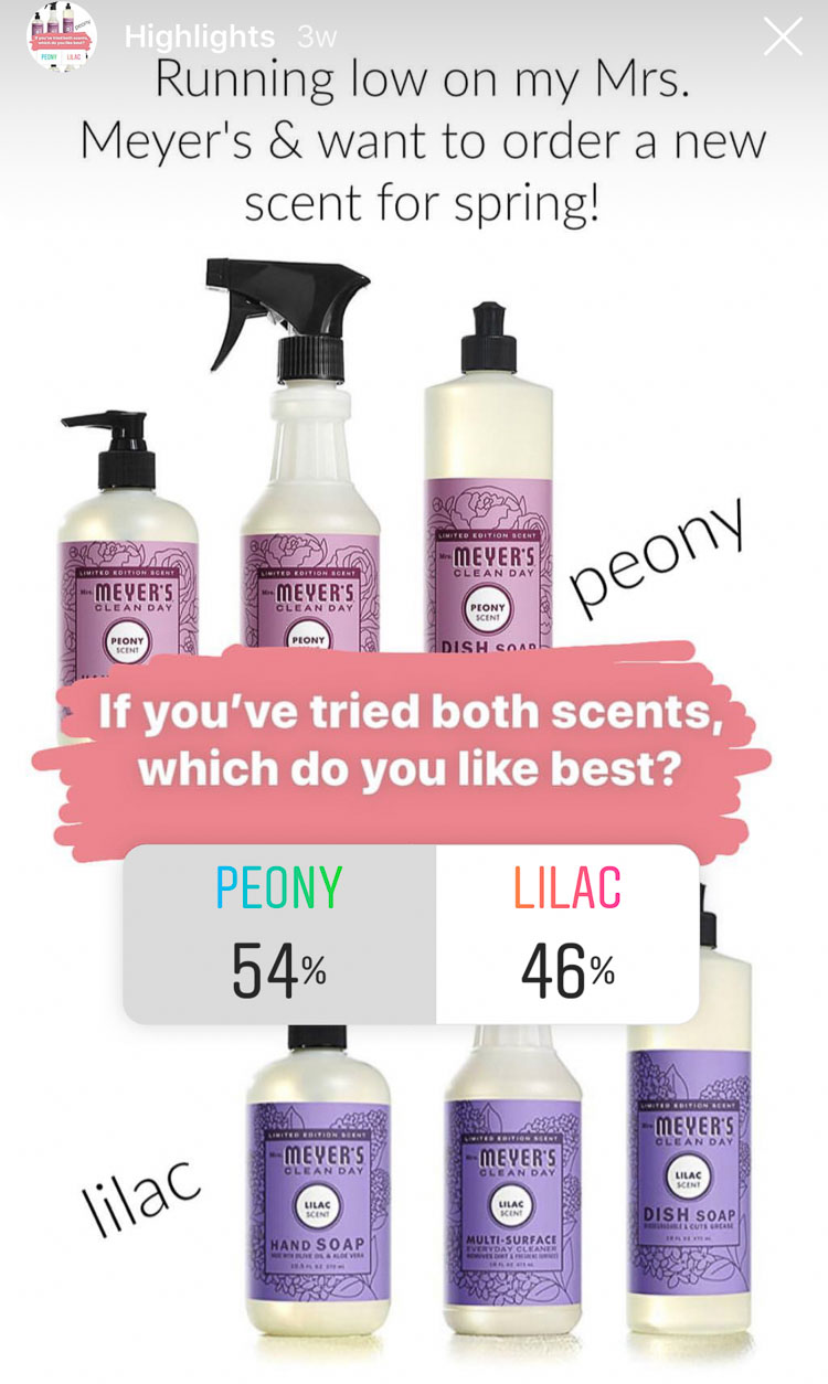 Mrs. Meyers favorite spring scents - peony vs. lilac!