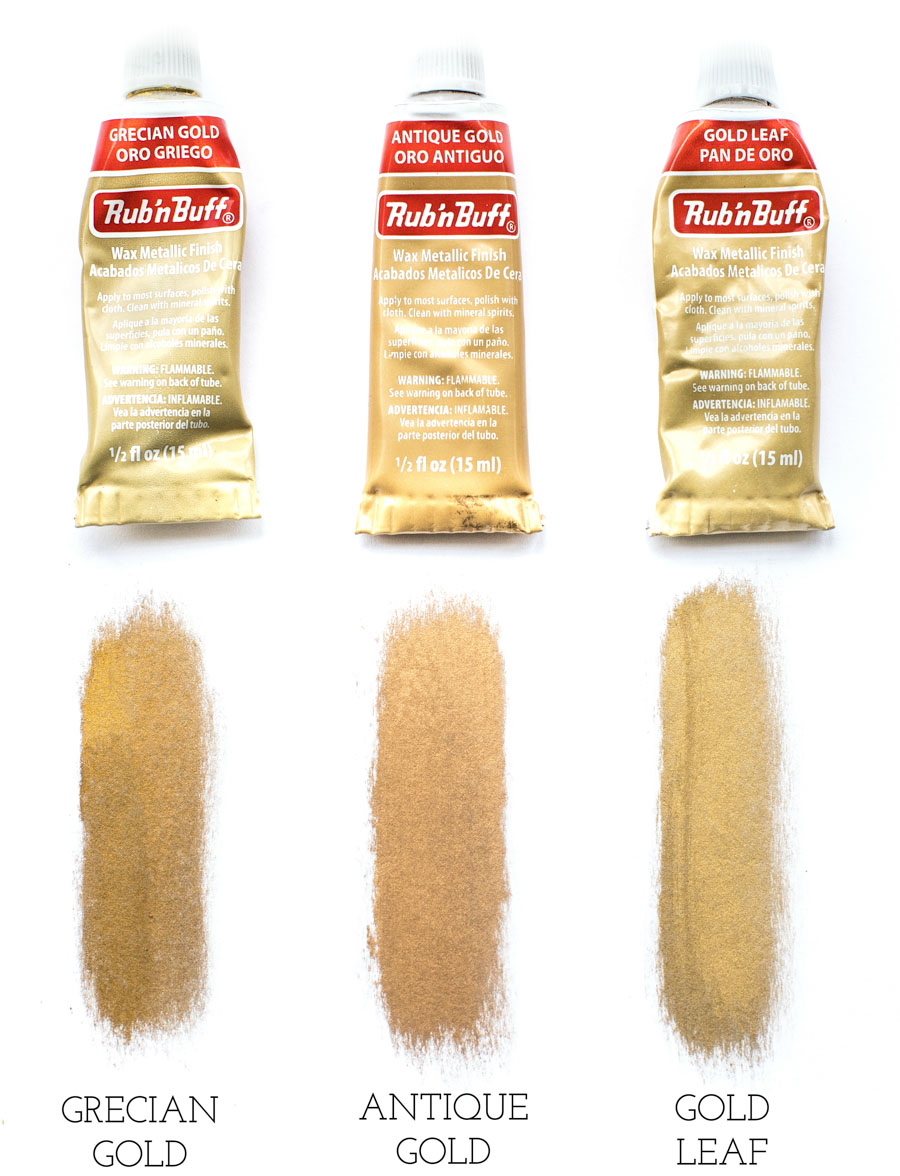 Grecian Gold vs. Antique Gold vs. Gold Leaf Rub 'n Buff