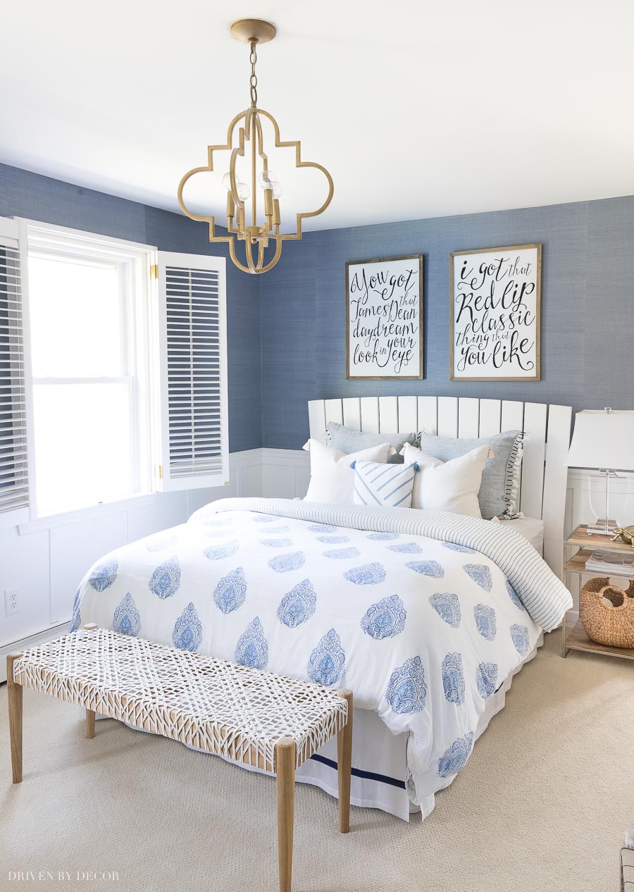 Blue and white teen bedroom!