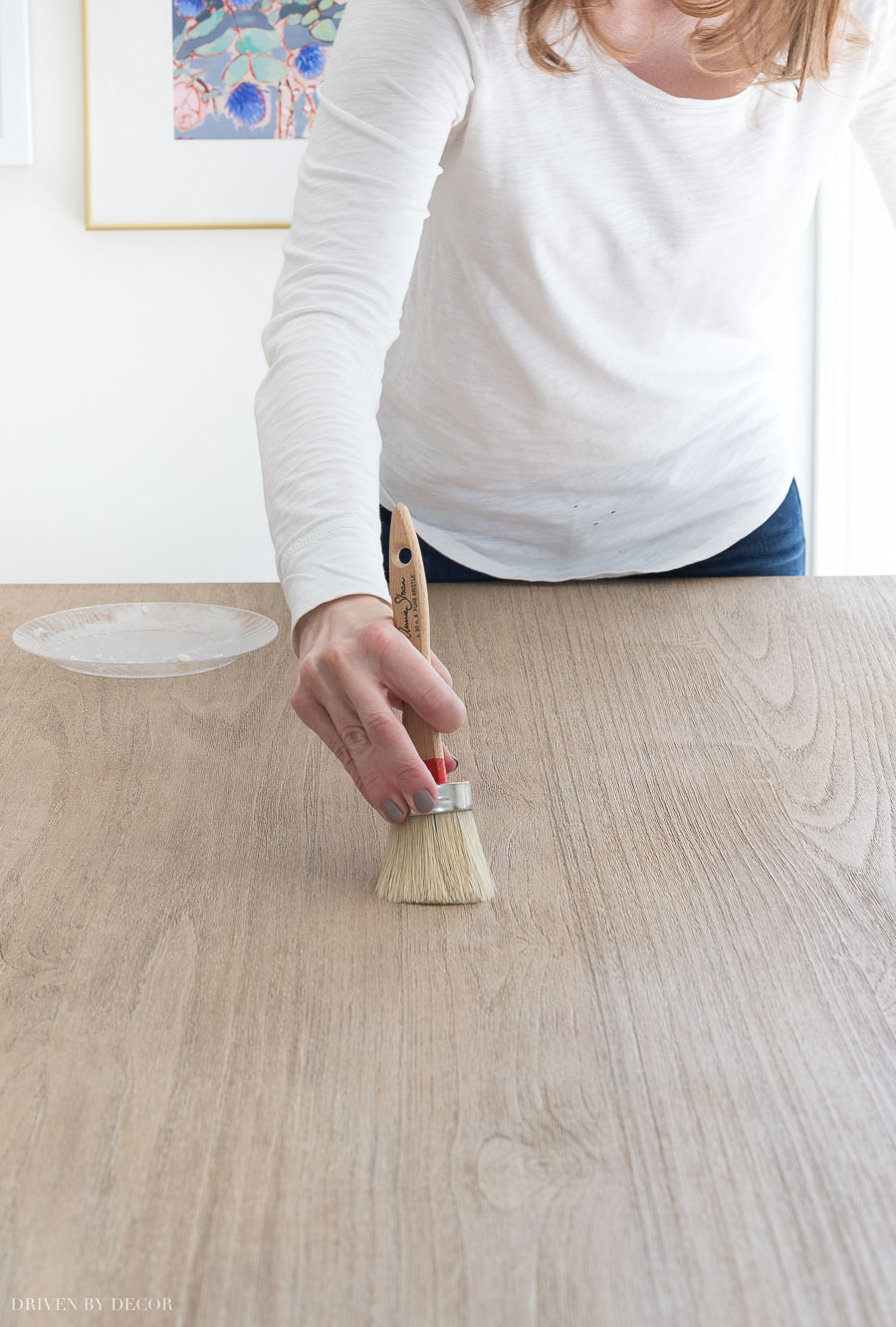 This is so helpful! Shows you how to apply wax to a wood table to seal and protect it!