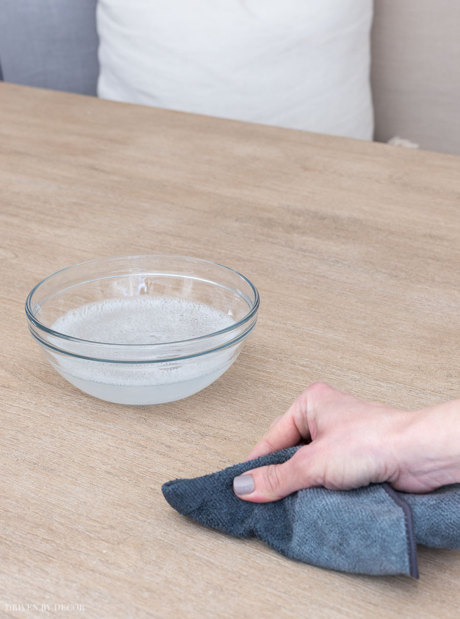 The simple how-to for cleaning my wood dining table