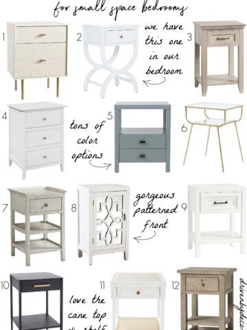 Narrow nightstands for small space bedrooms!