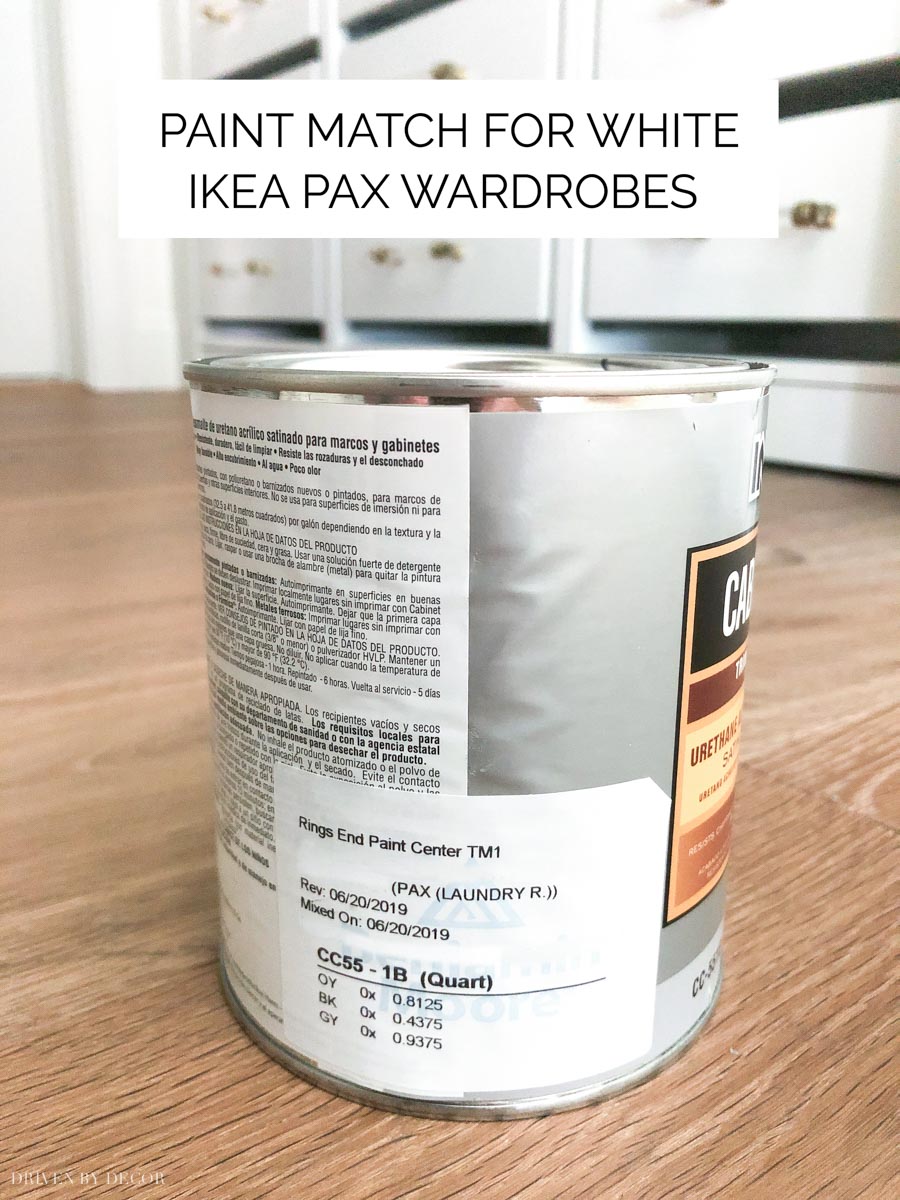 A great paint color match to white IKEA PAX wardrobes!