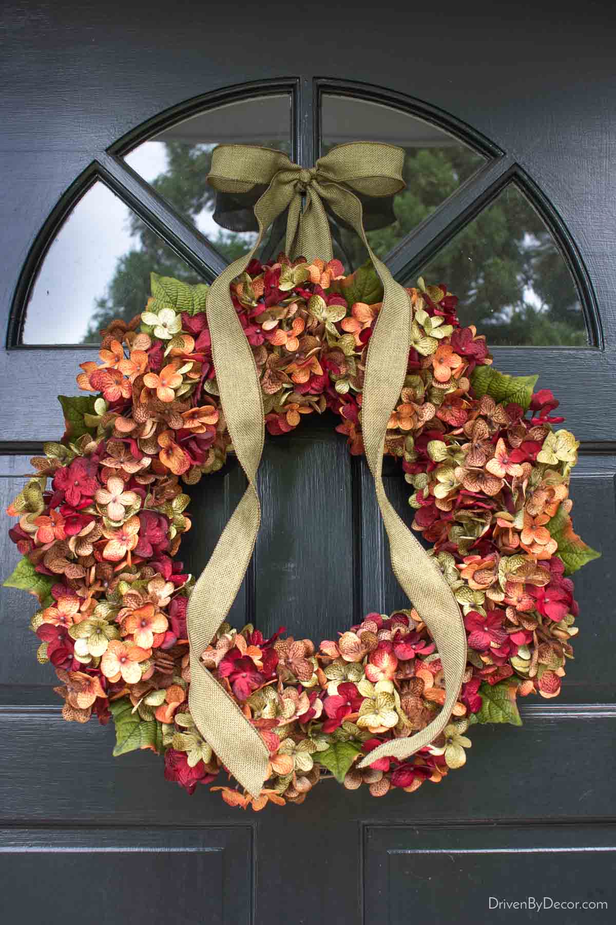 Fall hydrangea wreath