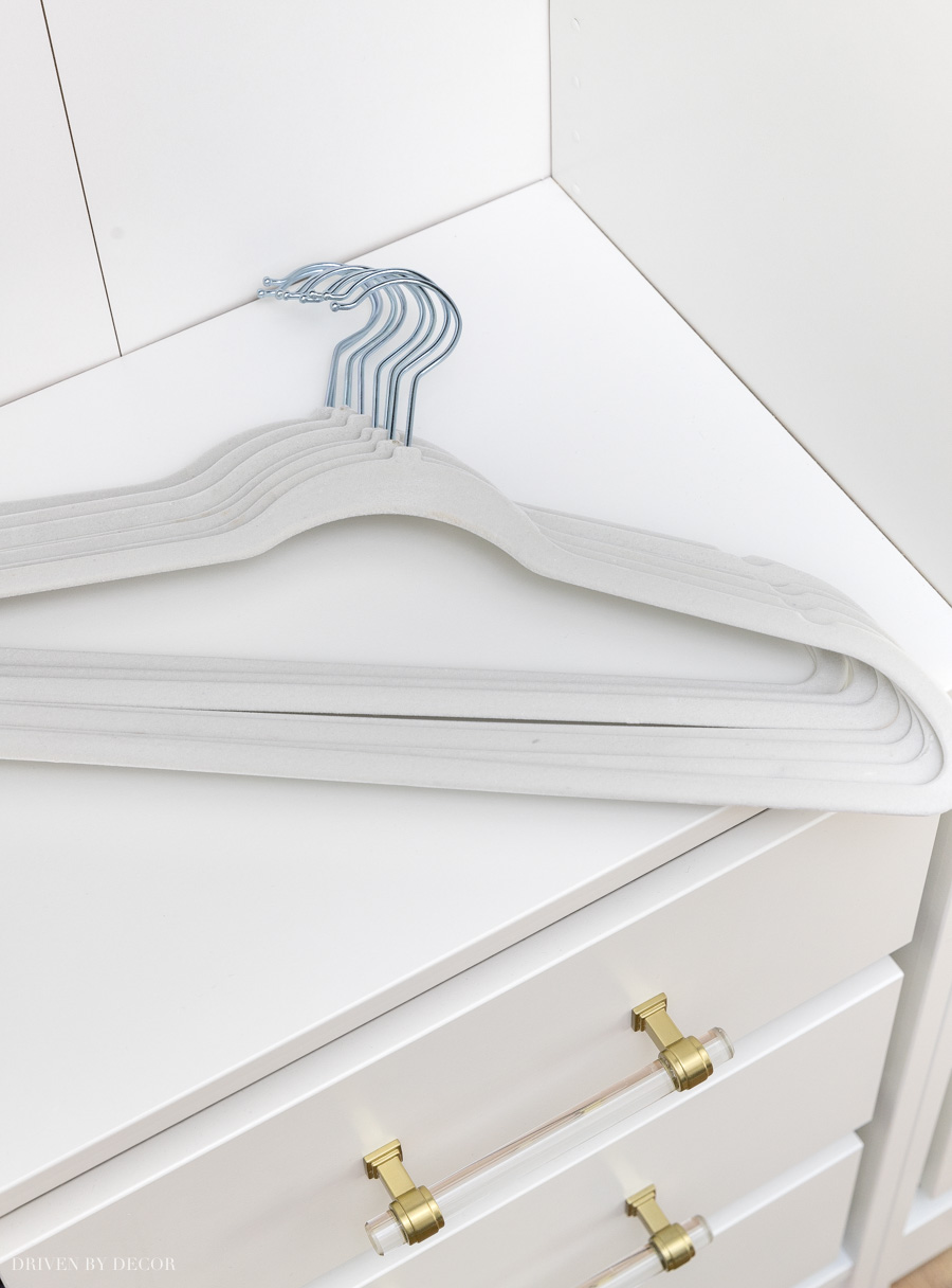 Space saving hangers are a must-have for small closets!!! 