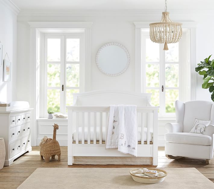 Love this small wood bead chandelier - so cute in a nursery!