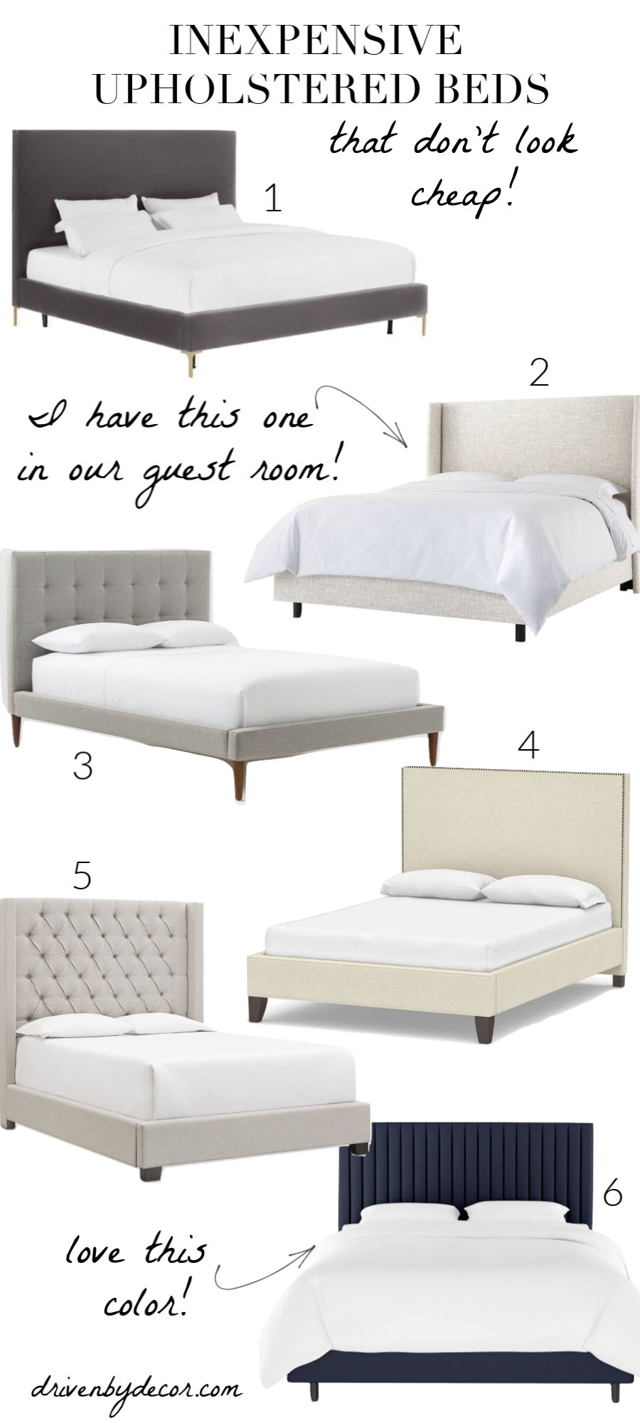 Crushing on these stylish upholstered beds that are pretty cheap!
