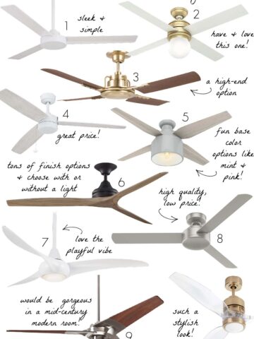 My favorite bedroom ceiling fans - all are so stylish!