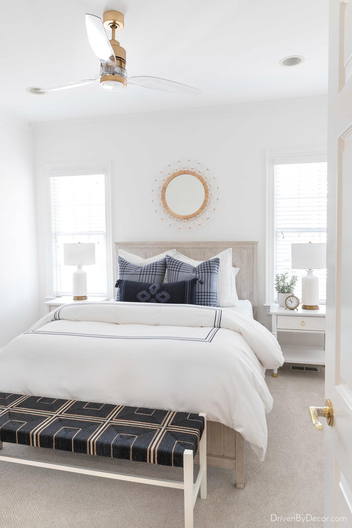 Super stylish bedroom ceiling fan with acrylic blades