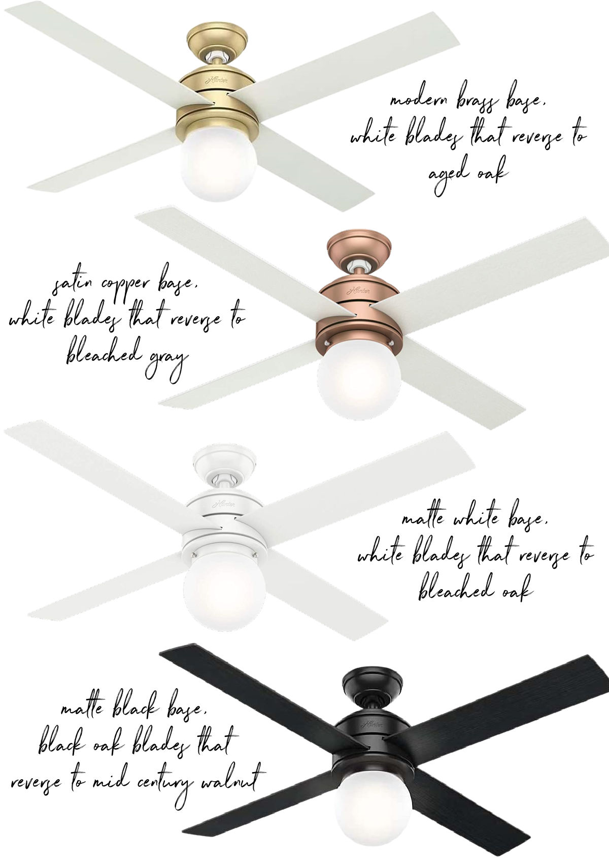 Gorgeous bedroom ceiling fans with globe lights