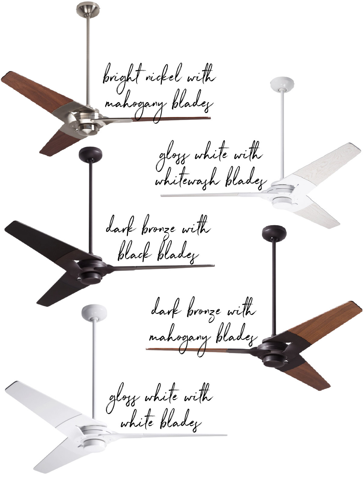 Gorgeous bedroom ceiling fan - mix and match for industrial, mid-century modern, or other design!