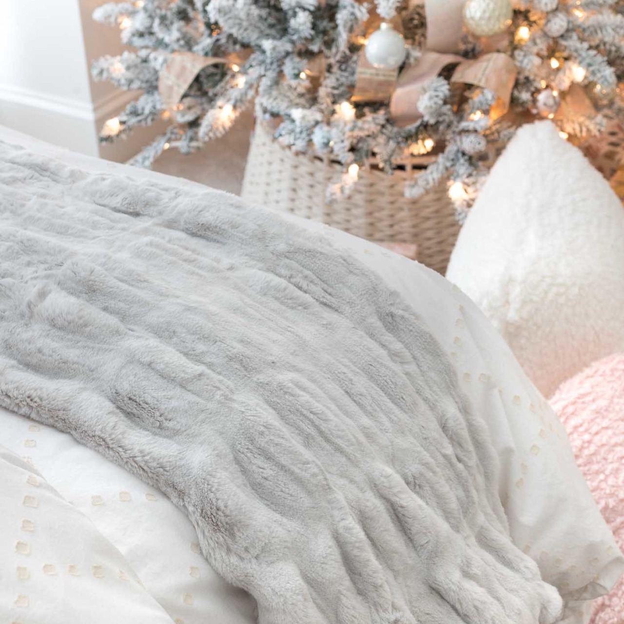 Super soft faux fur throw that's one of the great Christmas gift ideas for teens in this post!