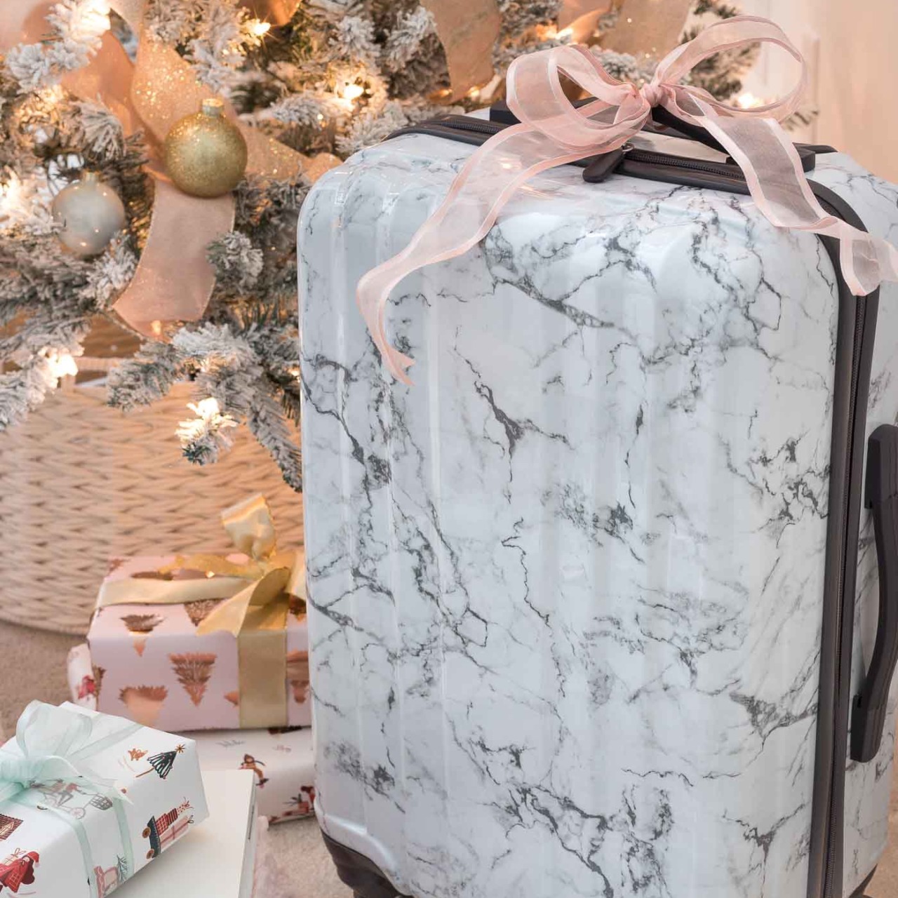 The prettiest marble carry-on suitcase at a great price! Perfect gift idea for teens!!