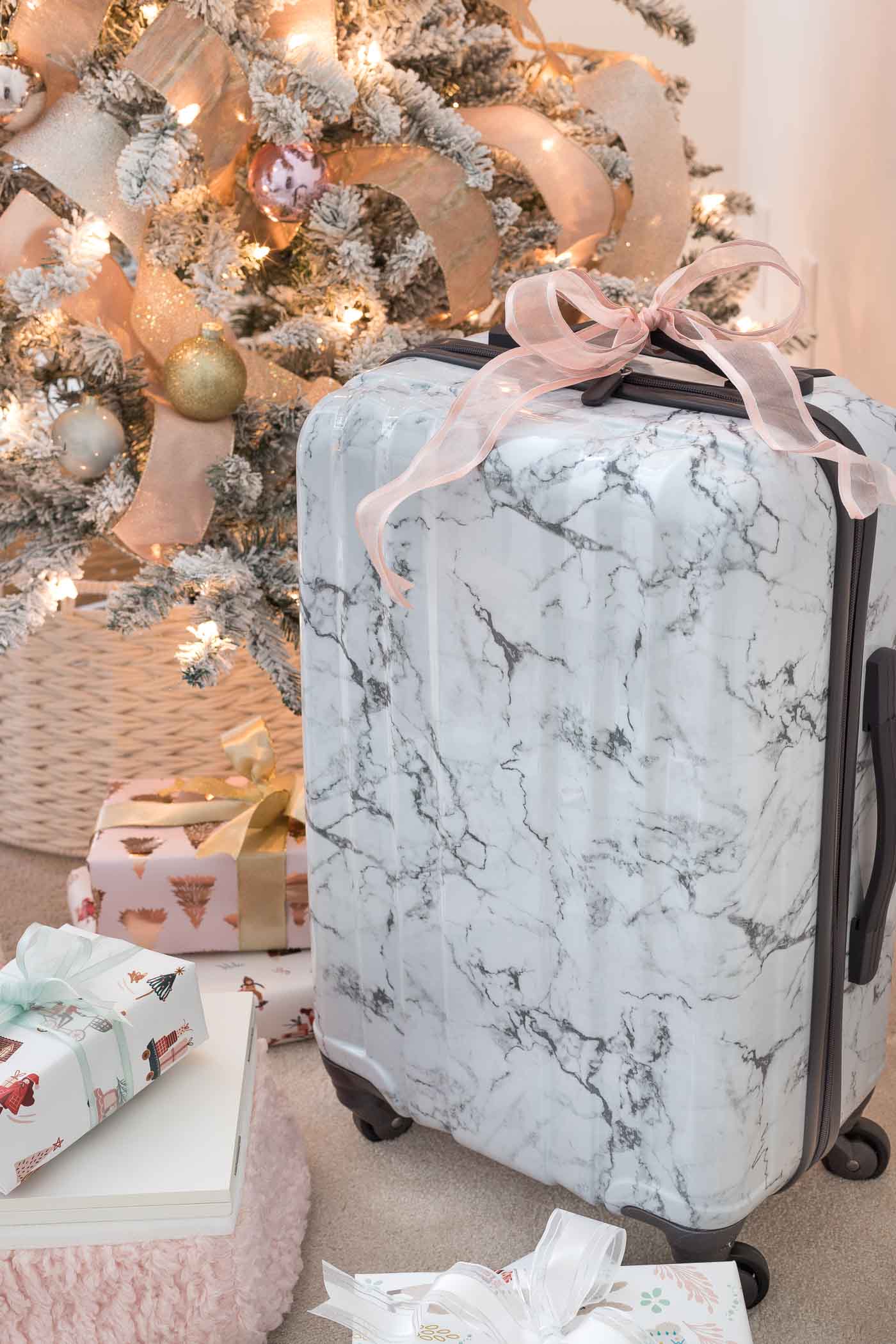 The prettiest marble carry-on suitcase at a great price! Perfect gift idea for teens!!