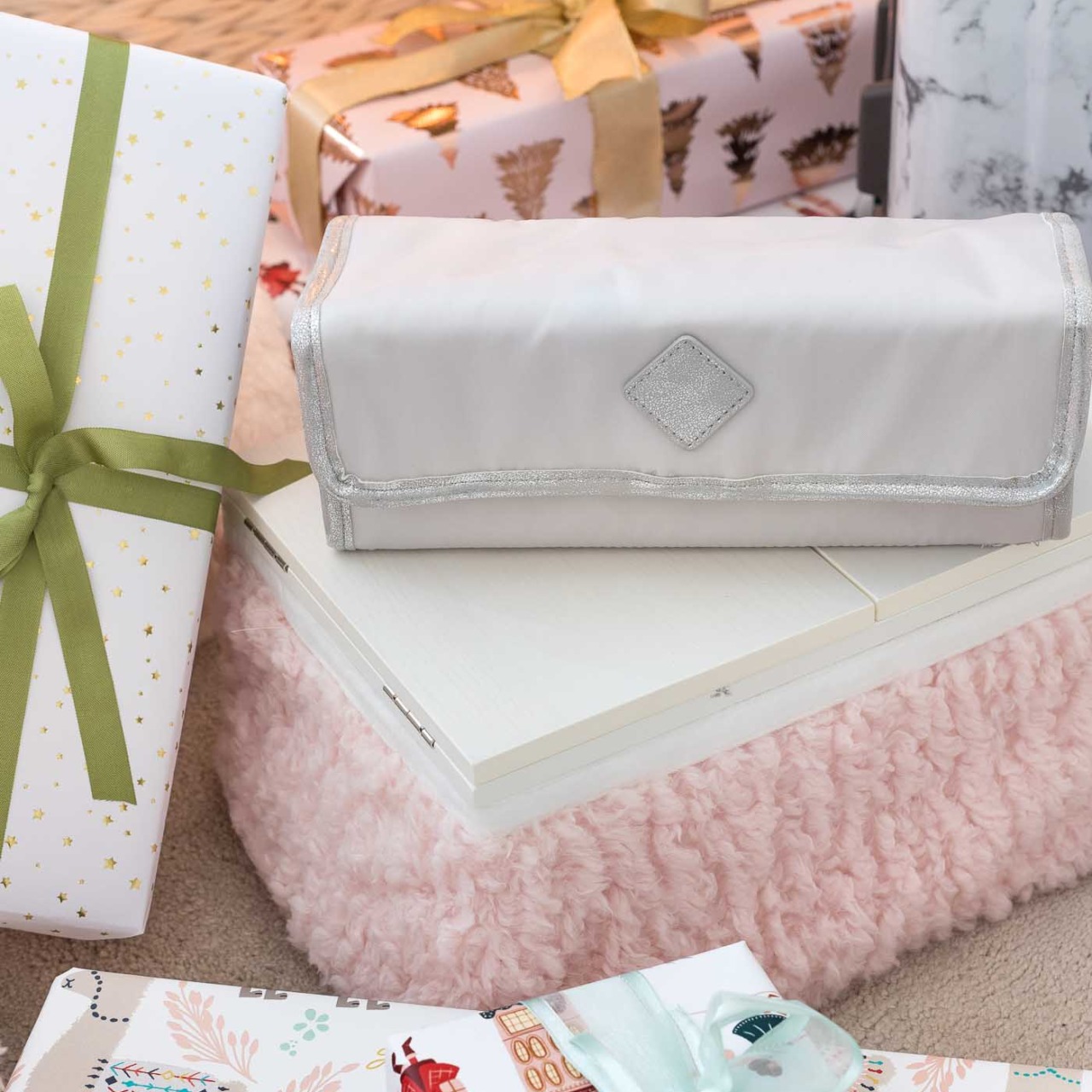 Super cute toiletry bag that rolls up for easy storage and travel!