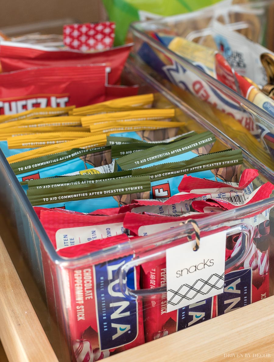 Love these clear bins for organizing our pantry and keeping it organized!