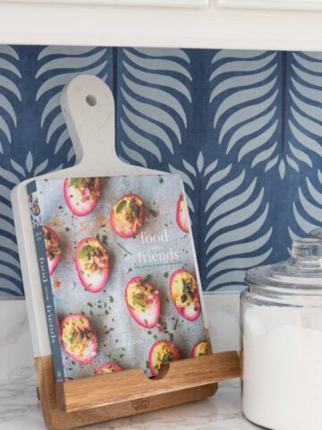 Love this marble and wood cookbook holder - a favorite Amazon home decor find!