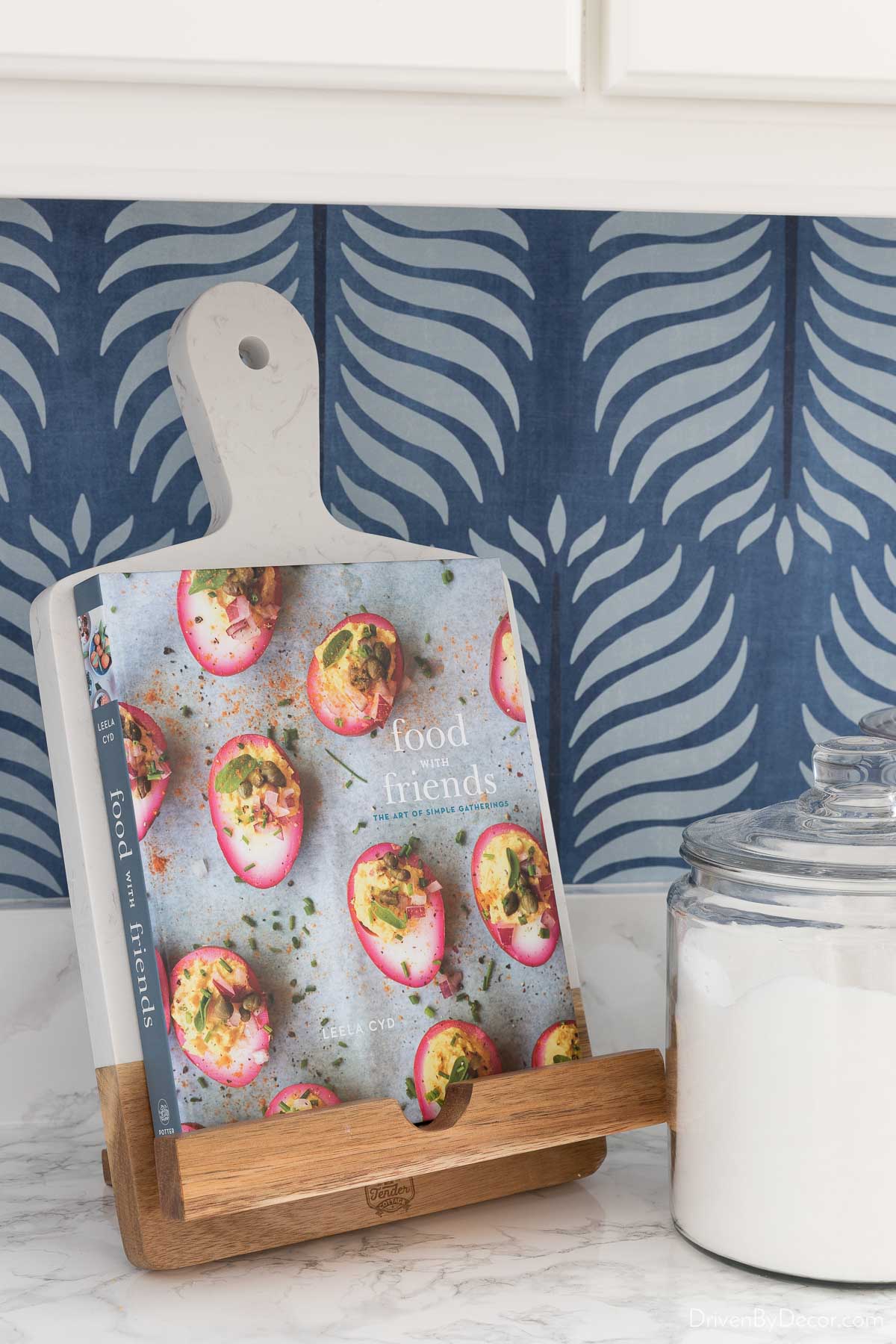 Love this marble and wood cookbook holder - a favorite Amazon home decor find!