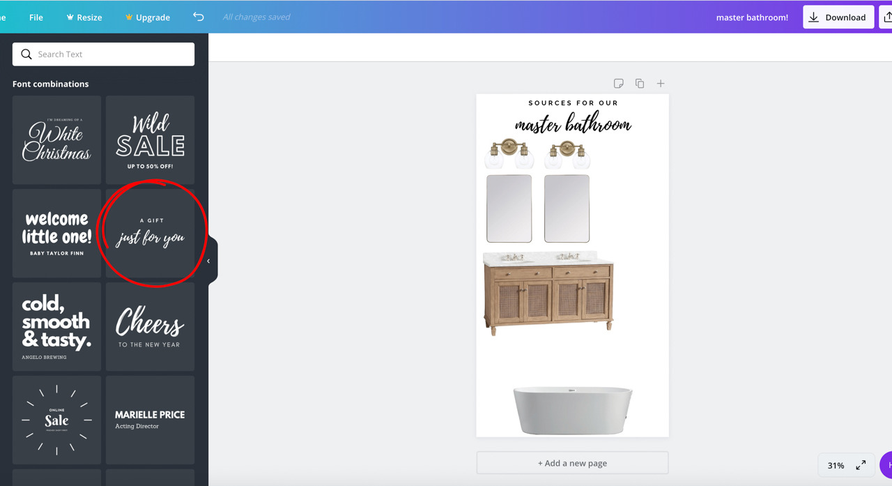 How to add font to your interior design mood board!