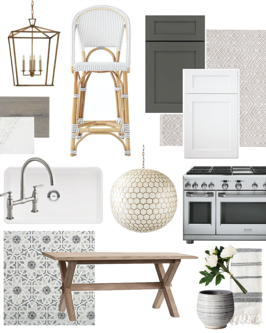 Interior design mood board for our kitchen remodel!