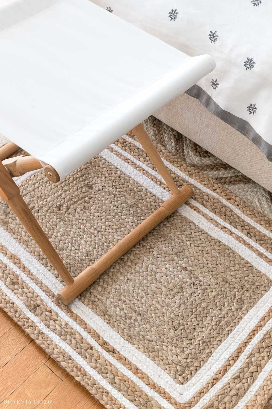 Gorgeous jute rug with triple white border!