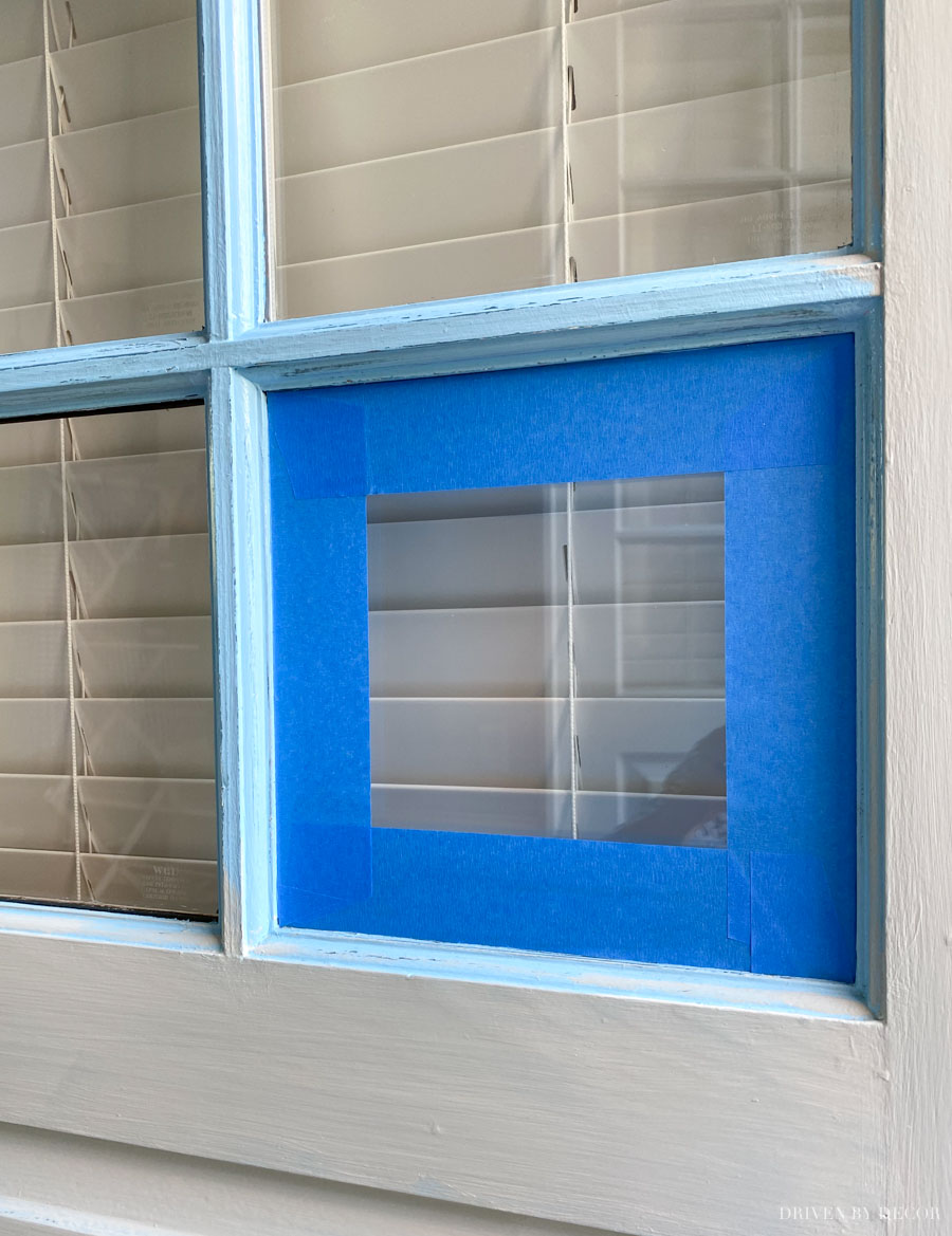 A smart way to keep paint from getting on the glass panes when painting your front door