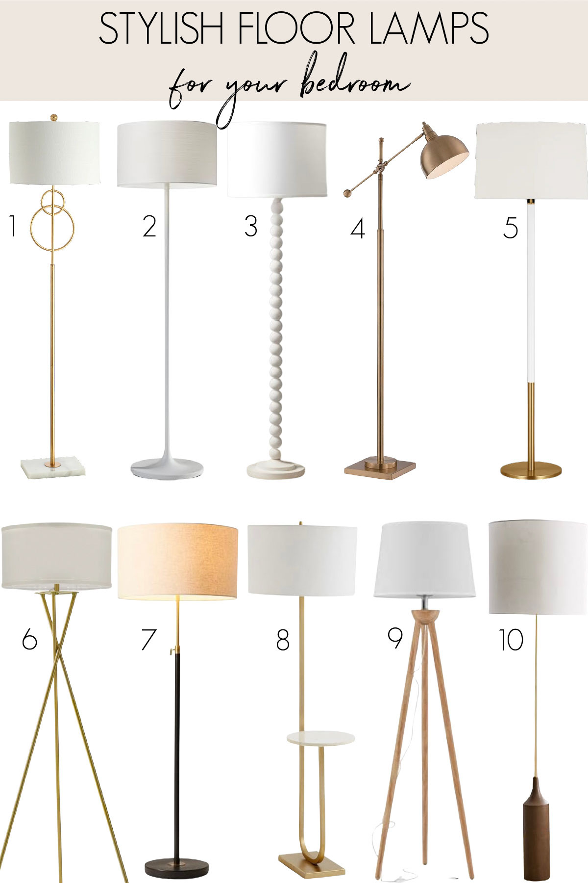 Ten stylish bedroom floor lamps