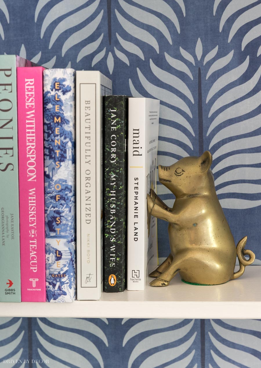 The cutest brass pig bookend!