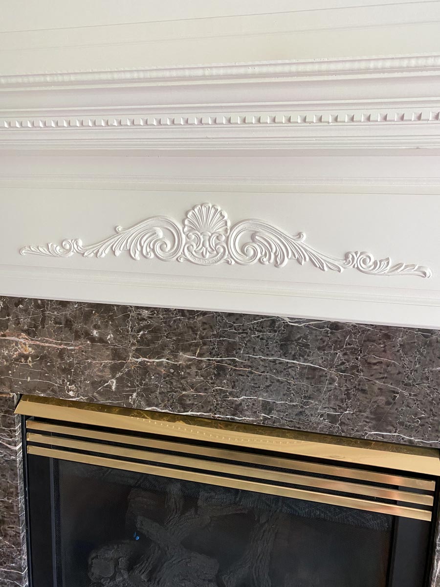 The dated appliques that we removed from our fireplace!