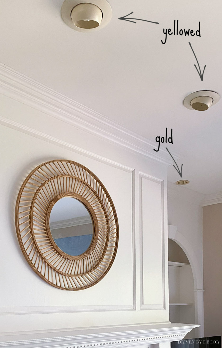 Love what she did to make these old recessed lights look like new!