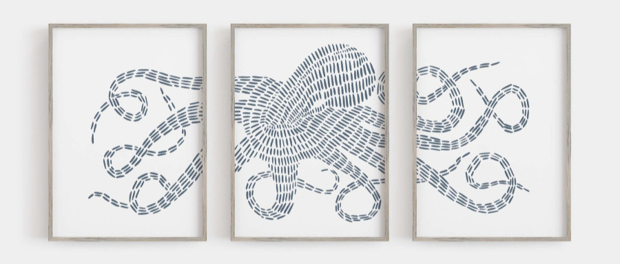 Love this 3-piece octopus art!