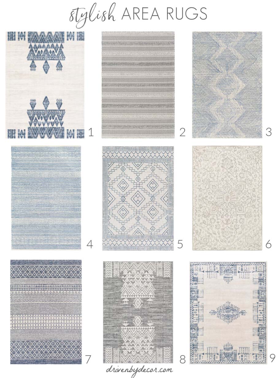 Love all of these stylish area rugs!