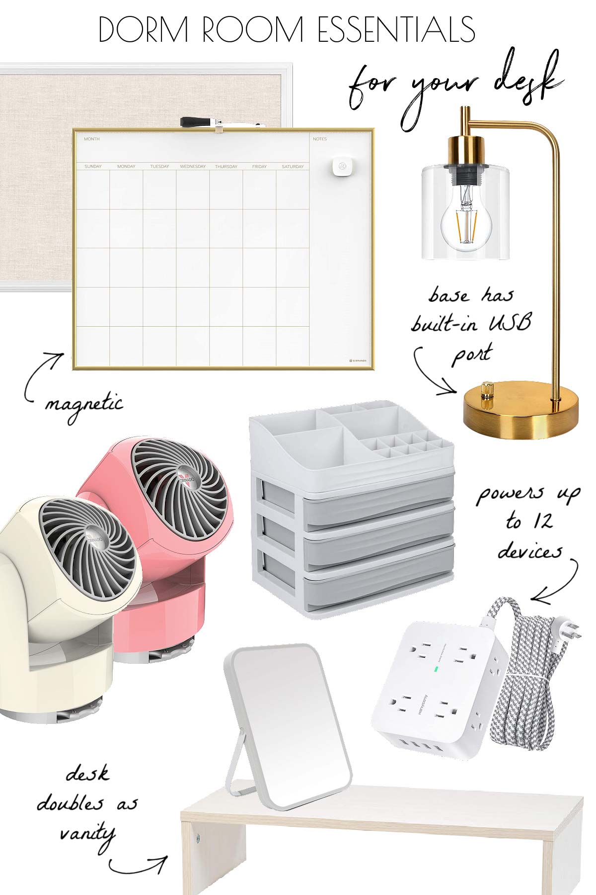 Dorm room essentials for your desk!