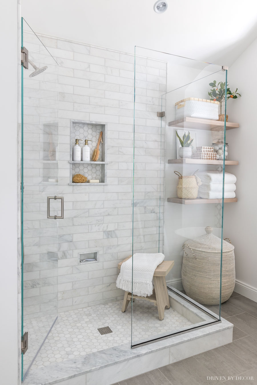 We chose the ultra-clear Starphire glass for our shower enclosure - more details in the post!
