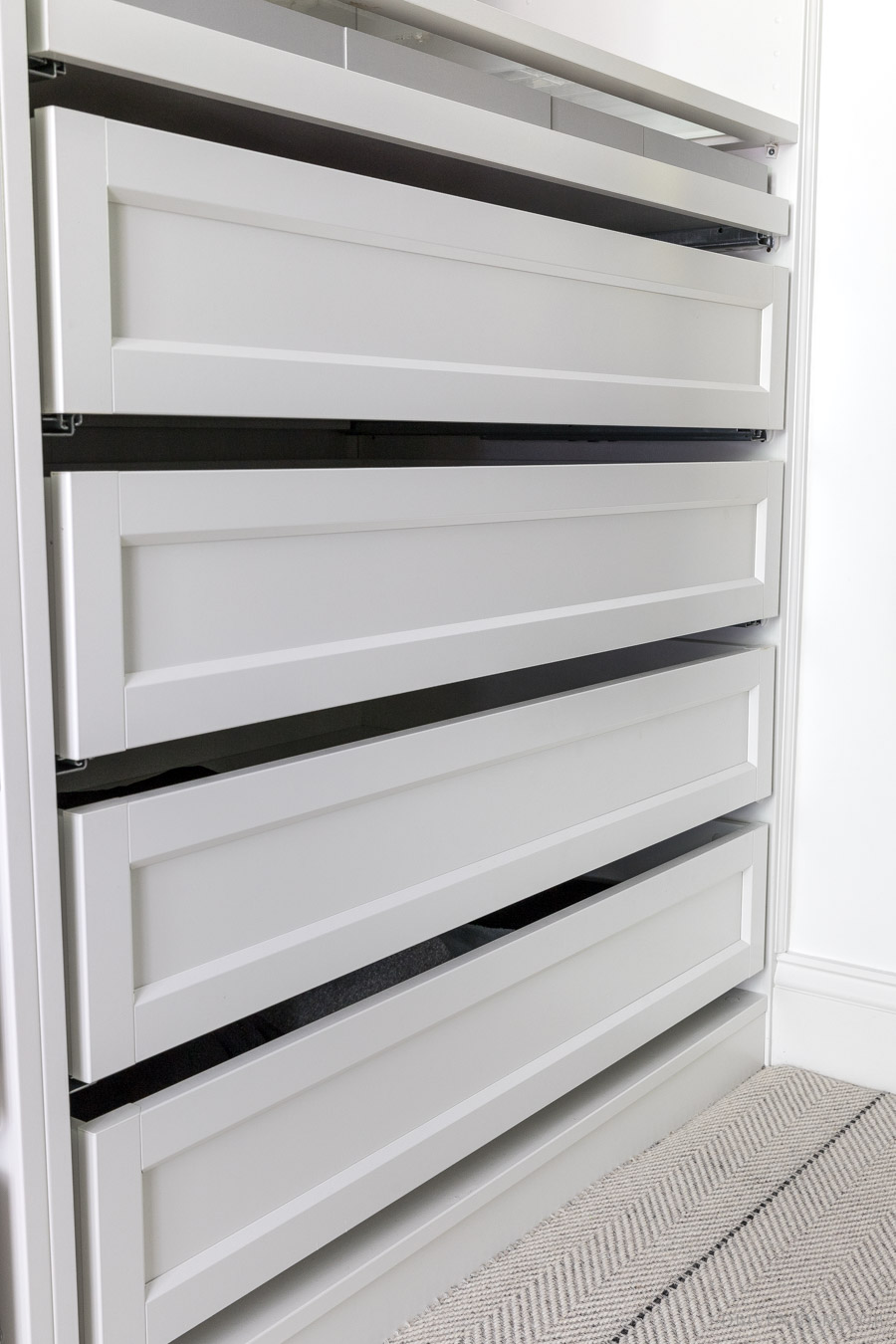 Love this new framed front drawer style available for IKEA PAX closets!