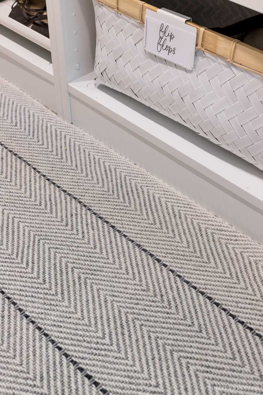 The carpet in our master bedroom closet - Peter Island Stripe!